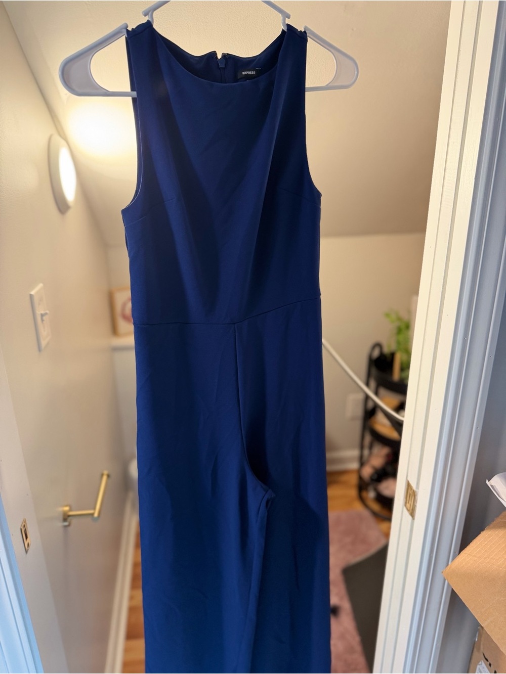 Express Royal Blue Sleeveless Wide Leg Jumpsuit XS